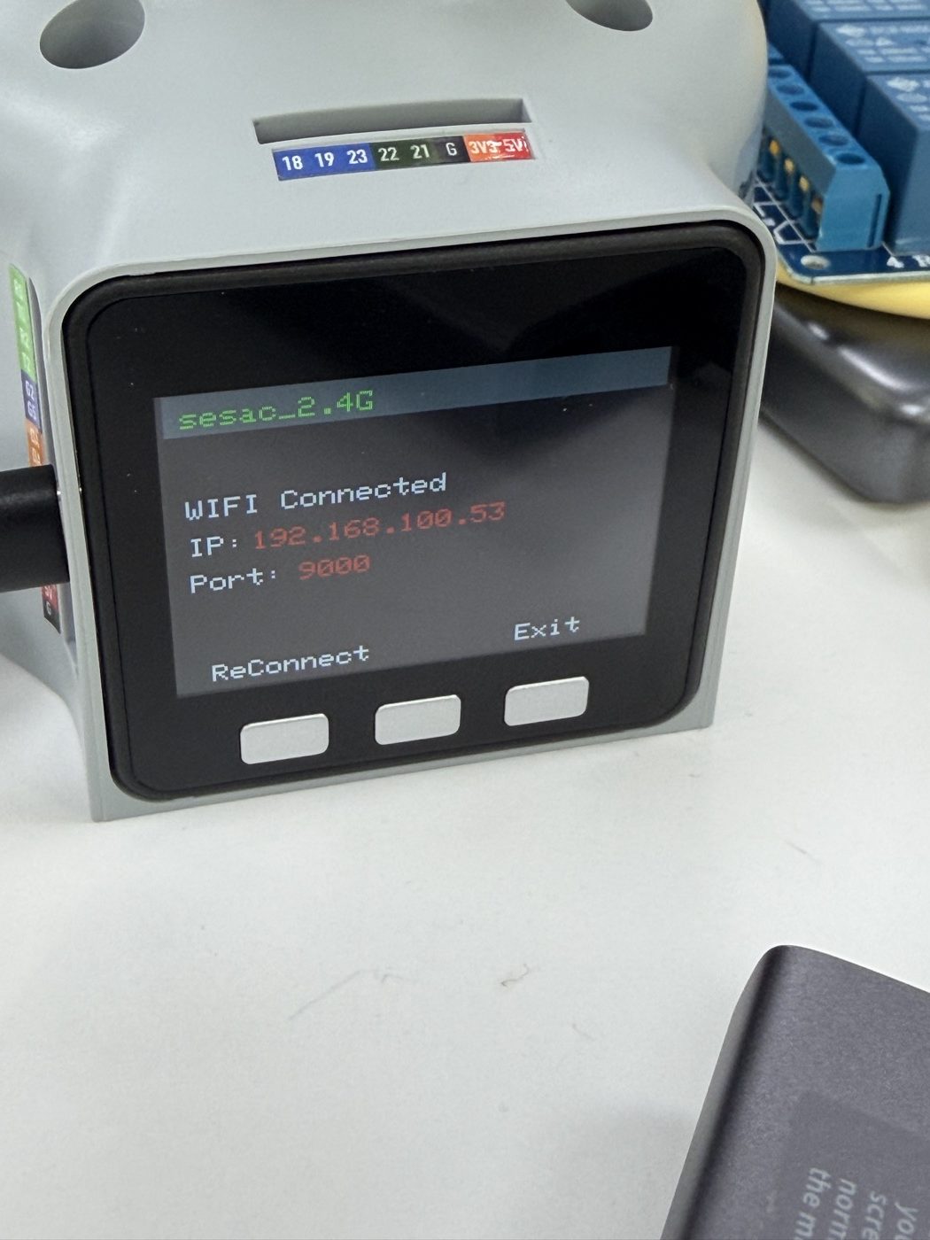 myCobot 280 M5 완전 정복 #1 — USB, WiFi, Bluetooth 3가지 연결 방법 총정리 (Python) 6 myCobot 280 WiFi 연결 성공 IP Port 9000 표시